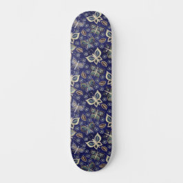 Retro Girly Blue Butterfly Patroon Breed Persoonlijk Skateboard