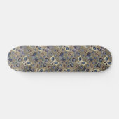 Retro Girly Blue Butterfly Pattern Skateboard (Horizontaal)