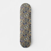 Retro Girly Blue Butterfly Pattern Skateboard (Voorkant)