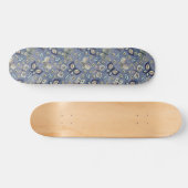 Retro Girly Blue Butterfly Pattern Skateboard (Horizontaal)