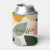 Retro Girly Camo Militair Modern Monogram Blikjeskoeler (Blikje Voorkant)