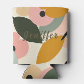 Retro Girly Camo Militair Modern Monogram Blikjeskoeler (Achterkant)