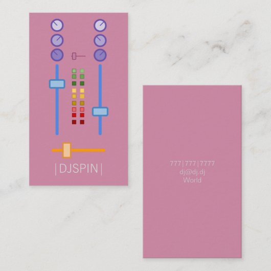 Retro Girly DJ Visitekaartje (Voorkant / Achterkant)