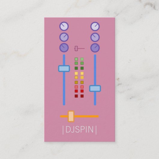 Retro Girly DJ Visitekaartje (Voorkant)