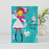  retro girly Kerstmis Nieuwjaar groet Kaart (Staand voorkant)