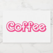 Retro Girly Koffie Voedselcontainer Etiket (Enkel label)