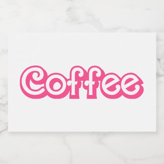 Retro Girly Koffie Voedselcontainer Etiket (Enkel label)