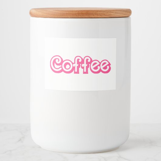 Retro Girly Koffie Voedselcontainer Etiket (Voorkant)