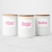 Retro Girly Koffie Voedselcontainer Etiket