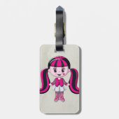 Retro Girly Monster Vampire Girl Bagagelabel (Achterkant verticaal)