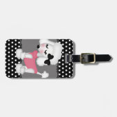 Retro Girly Paris Poodle Dog Bagagelabel (Voorkant horizontaal)