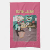 Retro Girly " Please" Print Helder Theedoek (Verticaal)