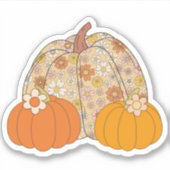 Retro, Girly Pumpkins Sticker (Voorkant)