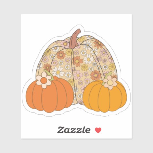 Retro, Girly Pumpkins Sticker (Vel)