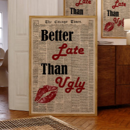 Retro Girly Quote krant Trendy Wall Art Poster