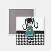 Retro Girly Rag Doll Magneet (Voorkant / Achterkant)