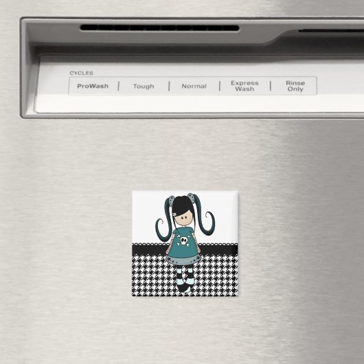 Retro Girly Rag Doll Magneet (Insitu (Vaatwasser))