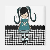 Retro Girly Rag Doll Magneet (Voorkant)