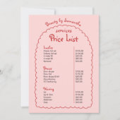 Retro Girly Roze & Rode Hand Getrokken Boho Prijs  (Voorkant)