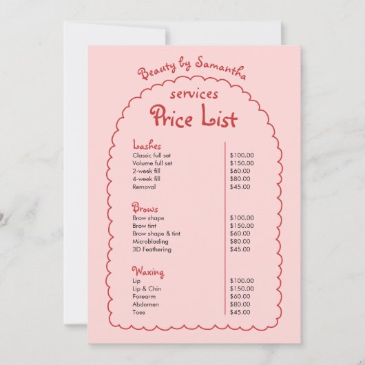 Retro Girly Roze & Rode Hand Getrokken Boho Prijs (Voorkant)