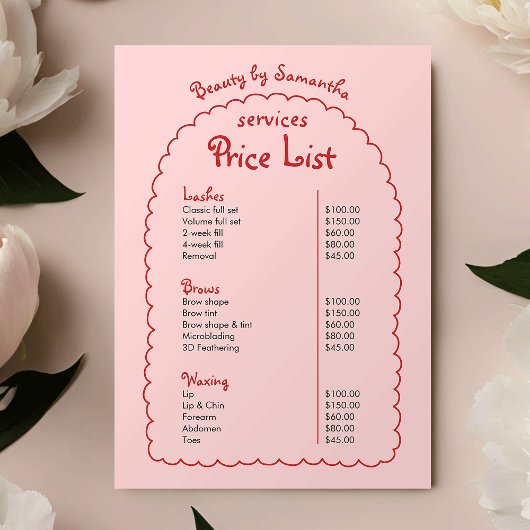 Retro Girly Roze & Rode Hand Getrokken Boho Prijs