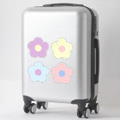 Retro Girly Schattigee Pastel Cartoon Bloemen Sticker (Koffer)