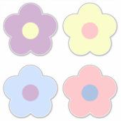 Retro Girly Schattigee Pastel Cartoon Bloemen Sticker (Voorkant)