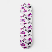 Retro Girly Skull Crossbones Gothic Rockabilly Persoonlijk Skateboard (Voorkant)