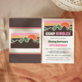 Retro Girly Weekend Camp Birthday Invitation Kaart