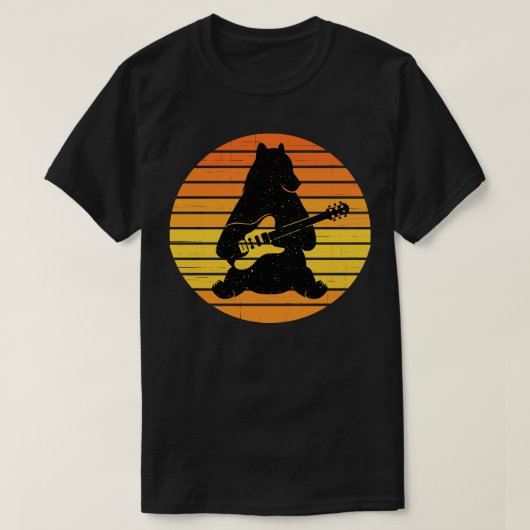 Retro gitaar Beer T-shirt (Design voorkant)