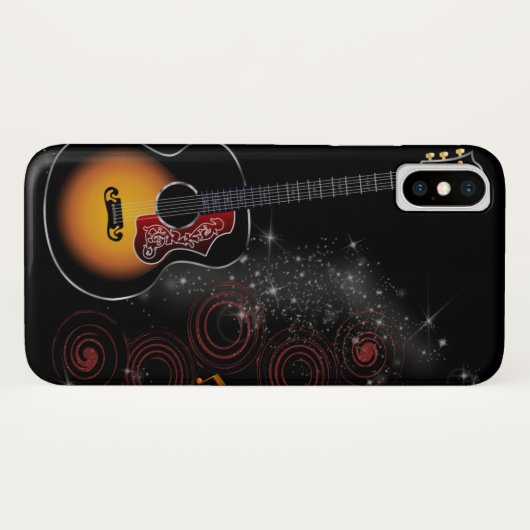 Retro Gitaar Case-Mate iPhone Case (Achterkant (horizontaal))