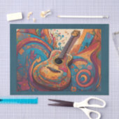 Retro Gitaar Decoupage Tissuepapier (Craft)