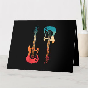 Retro Gitaar Gitarist Elektrische Basgitaar Rock M Kaart