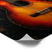 Retro gitaar kunst poster (Hoek)