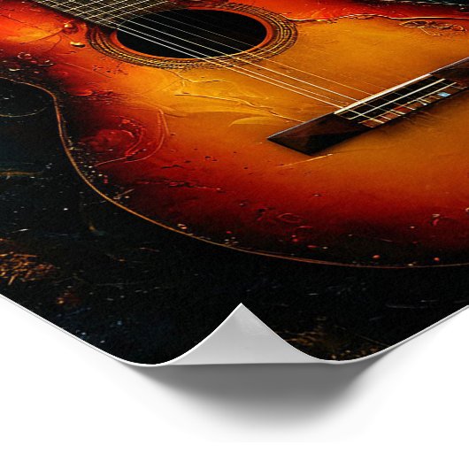 Retro gitaar kunst poster (Hoek)