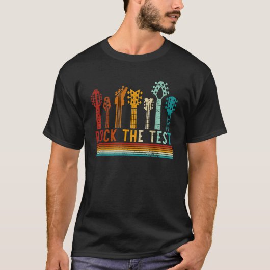 Retro Gitaar Muziek Funny Testing Day Teach T-shirt (Voorkant)