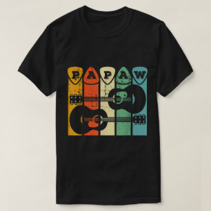Retro Gitaar Papaw Muziekinrichting T-shirt