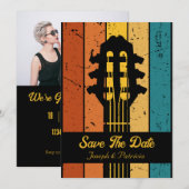 Retro gitaar Vintage gitaar save the date Kaart (Voorkant / Achterkant)