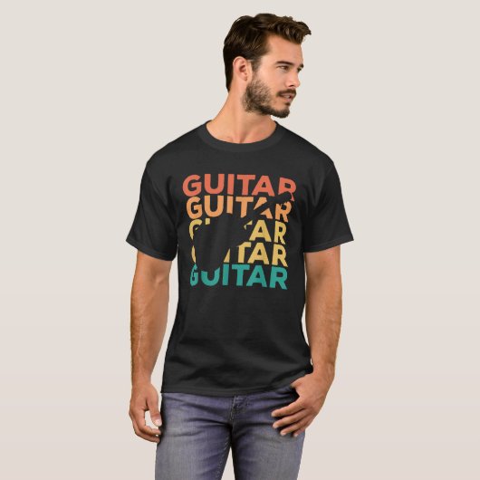 Retro  gitaargeschenk voor gitaristen t-shirt (Voorkant volledig)