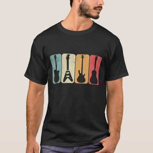 Retro-gitaren T-shirt (Voorkant)