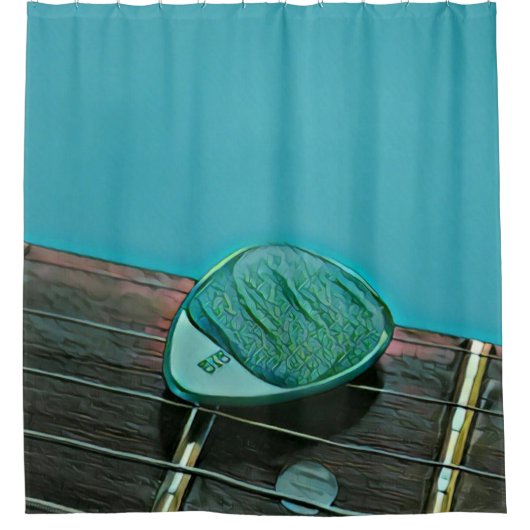  retro-gitarkunst voor gitarist douchegordijn (Voorkant)