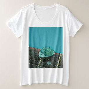 retro-gitarkunst voor gitarist grote maat t-shirt
