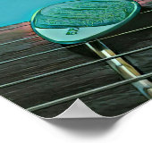  retro-gitarkunst voor gitarist poster (Hoek)