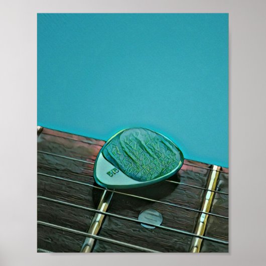  retro-gitarkunst voor gitarist poster (Voorkant)