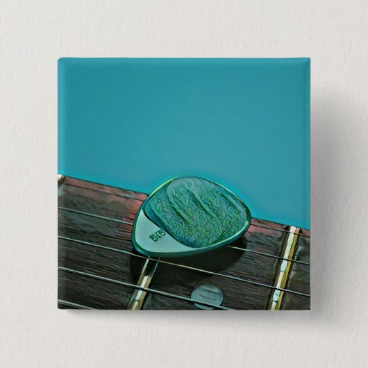 retro-gitarkunst voor gitarist vierkante button 5,1 cm (Voorkant)