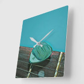  retro-gitarkunst voor gitarist vierkante klok (Hoek)