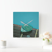  retro-gitarkunst voor gitarist vierkante klok (Huis)