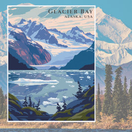 Retro Glacier Bay Alaska Verenigde Staten Nationaa Briefkaart