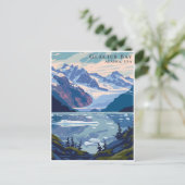 Retro Glacier Bay Alaska Verenigde Staten Nationaa Briefkaart (Staand voorkant)