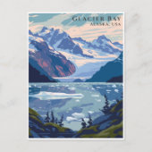 Retro Glacier Bay Alaska Verenigde Staten Nationaa Briefkaart (Voorkant)